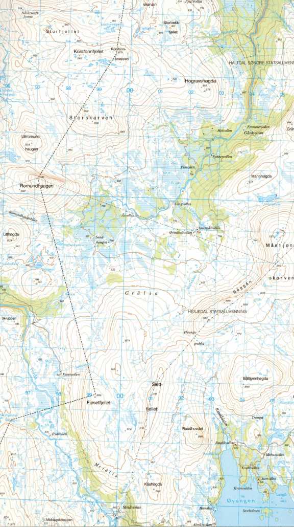Map of the western part of Hessdalen (middle)