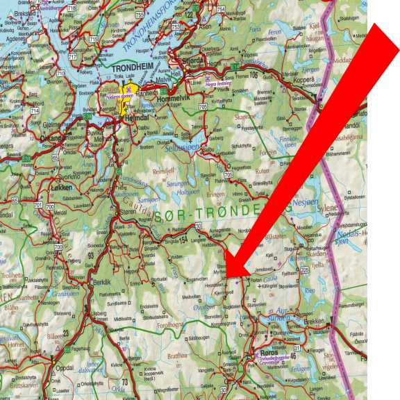 Map of the Hessdalen district. (middle)