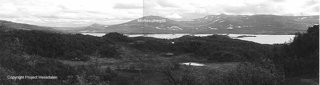 Hessdalen, utsikt mot syd, mot innsj&oslash;en &Oslash;ungen