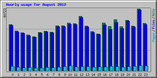 Hourly usage for August 2012