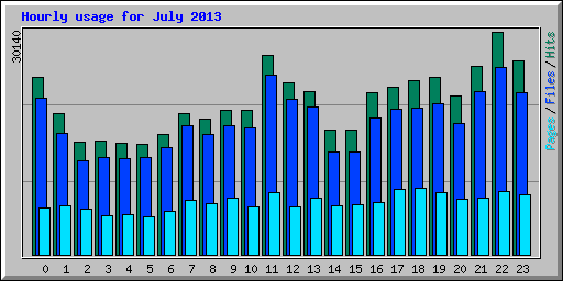 Hourly usage for July 2013